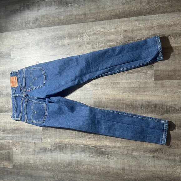 Levis 501 S Jeans Womens 24x28 Blue Skinny Button Fly Premium Denim High Rise - Picture 7 of 16